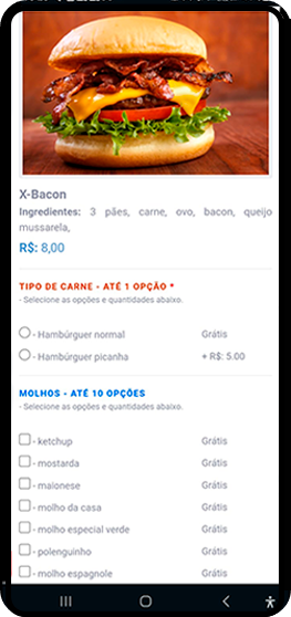 Demonstração do Pedido a Jato em um smartphone
